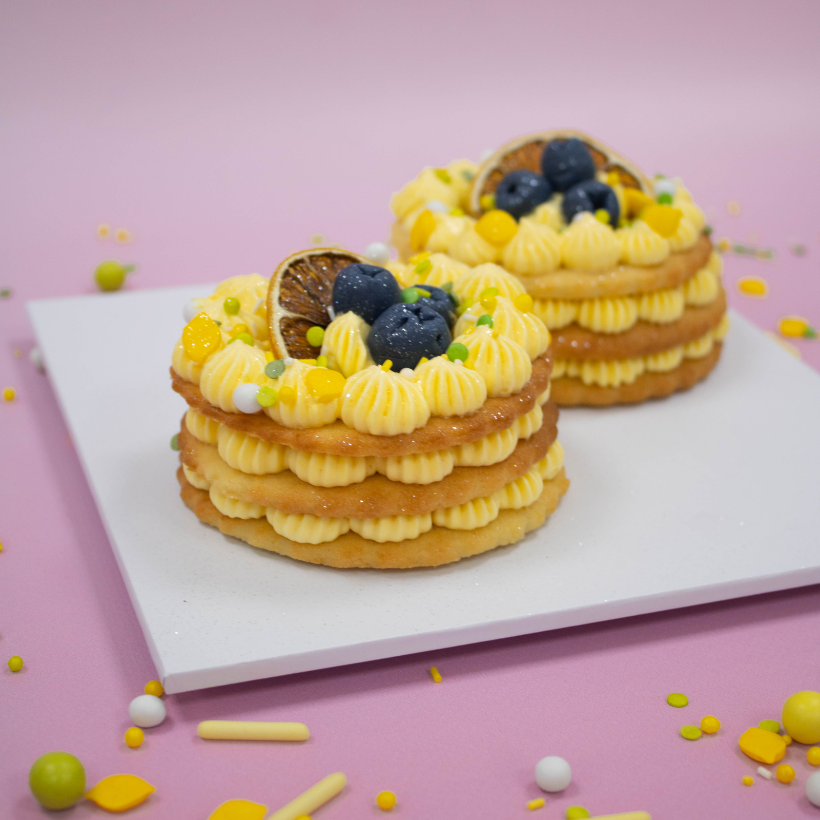 lemon and blueberry cookie stack