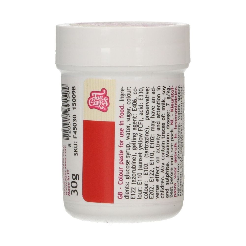 FunCakes Christmas Red Food Colour Paste 30g