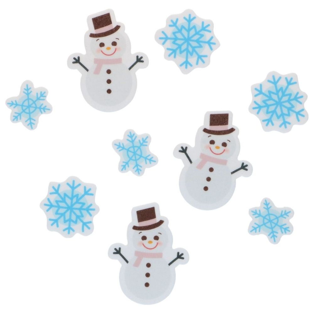 Wilton Snowmen & Snowflakes Edible Wafer Decorations Set of 9
