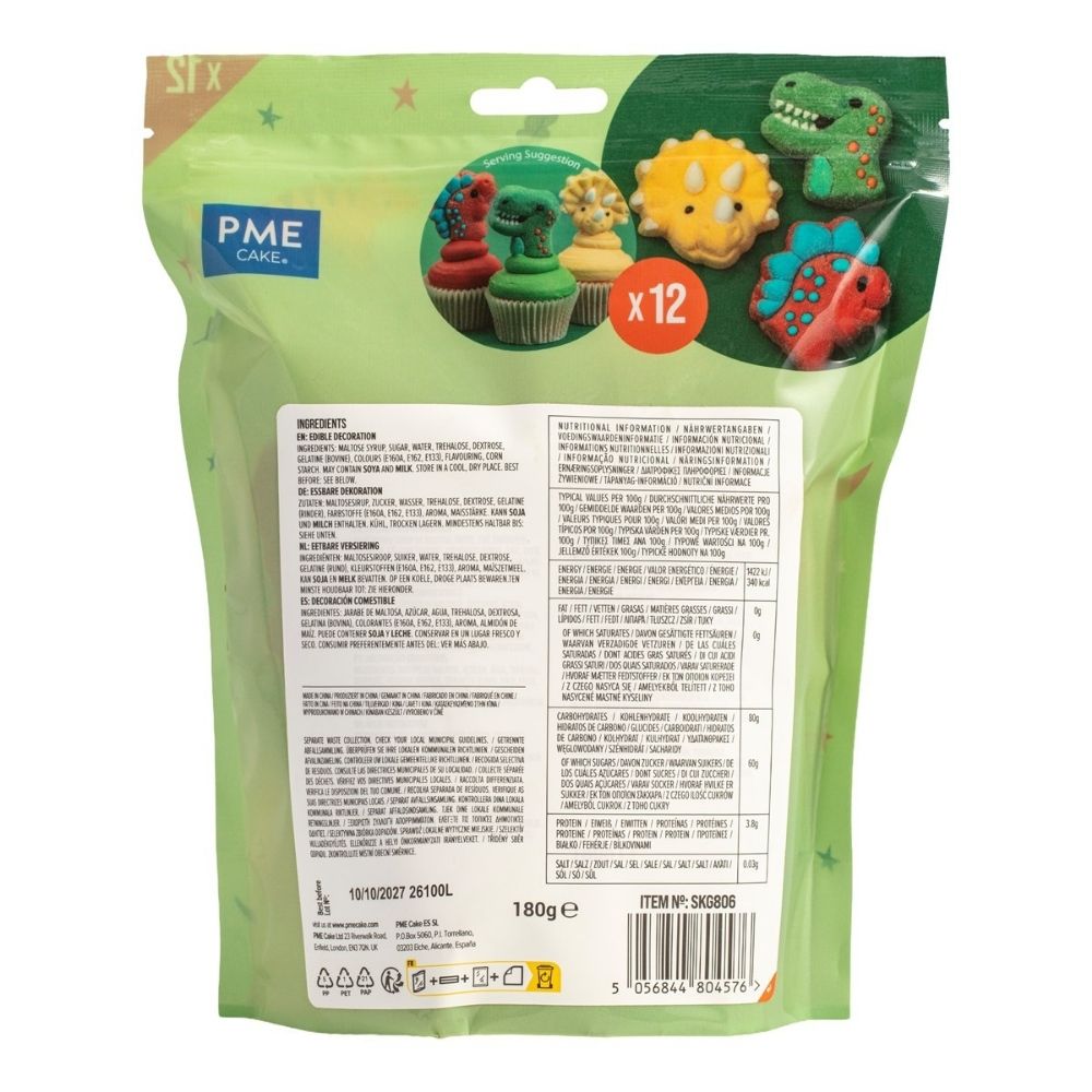PME Roarsome Dinosaur Marshmallows Pack of 12