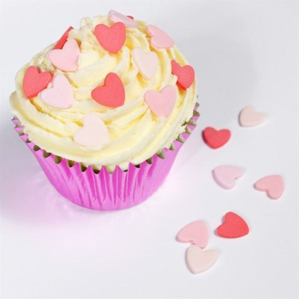 Culpitt Red & Pink Mini Hearts Edible Sugar Toppers Set Of 100