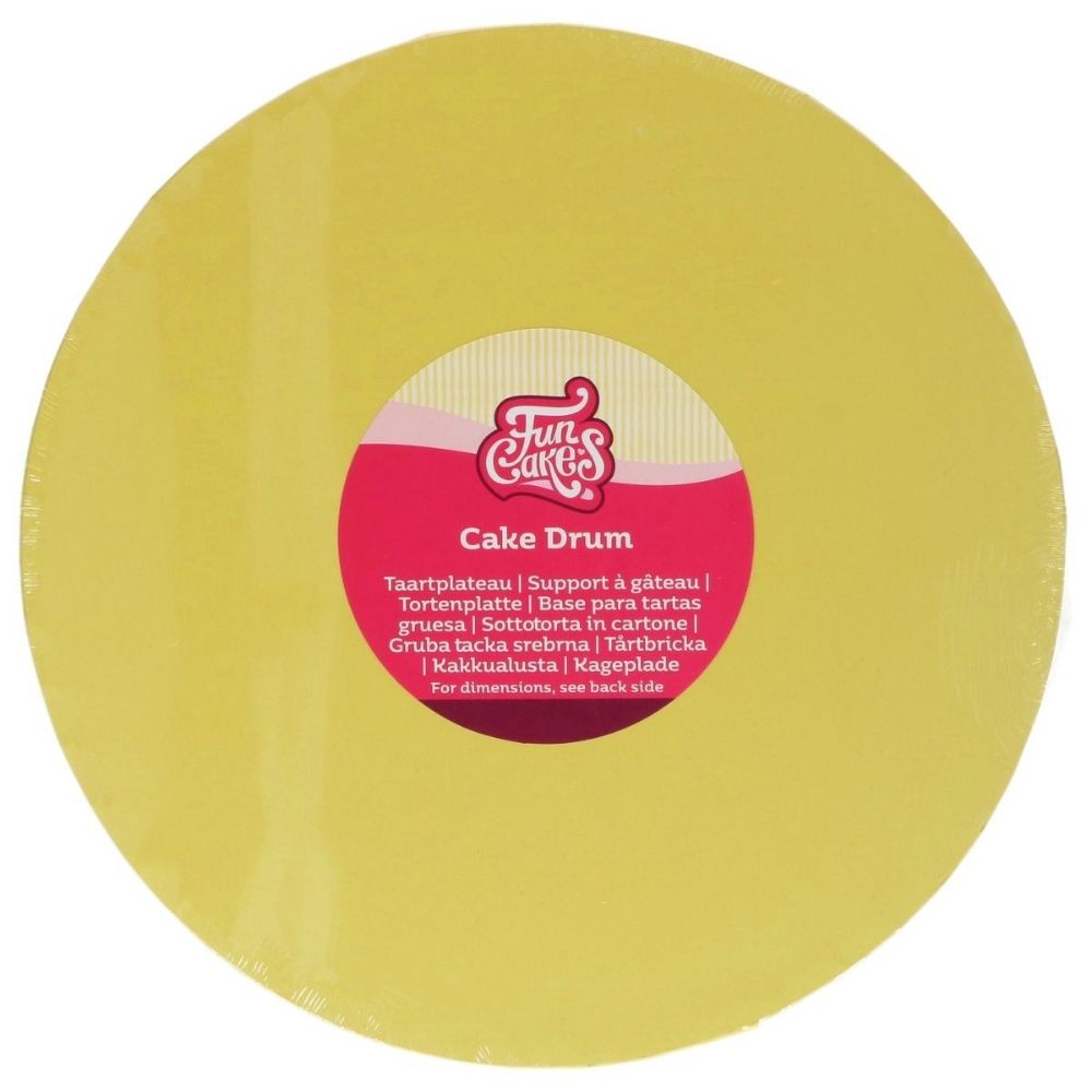 FunCakes 12mm Pastel Yellow Round Cake Drum Board