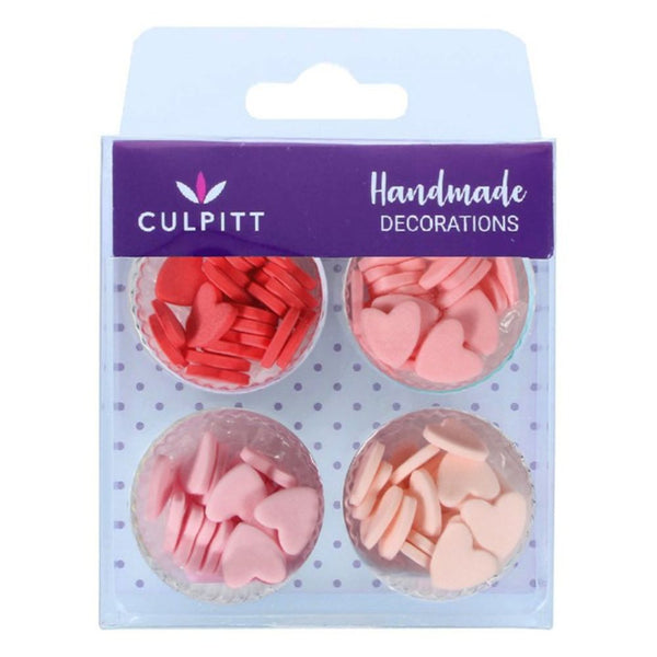 Culpitt Red & Pink Mini Hearts Edible Sugar Toppers Set Of 100