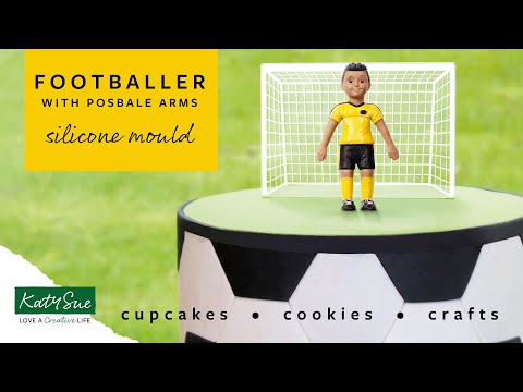 Katy Sue Designs Footballer Posable Arms Silicone Mould - Katy Sue Designs