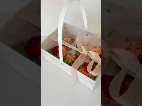 Simply Making Holds 6 White Wicker Effect Cupcake Box With Handle