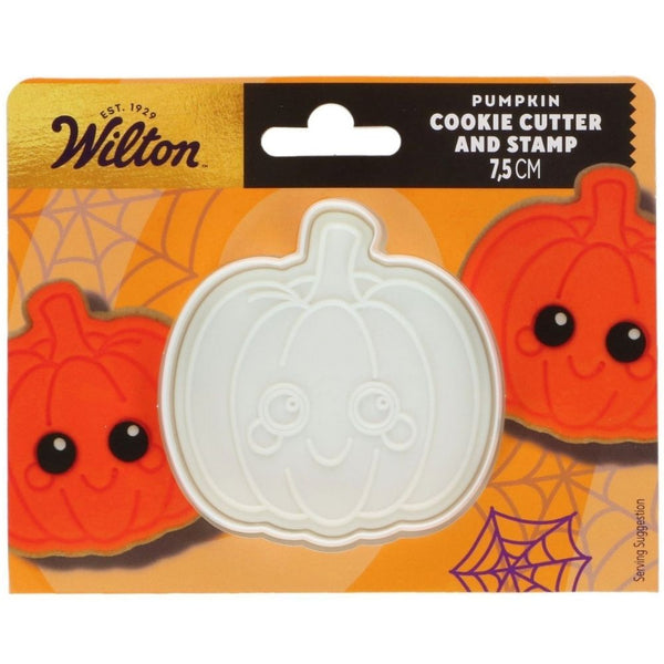 Wilton Pumpkin Cookie Cutter With Stamp 7.5cm