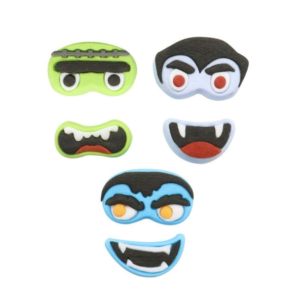 PME Monster Faces Halloween Edible Cake Decorations Set of 12