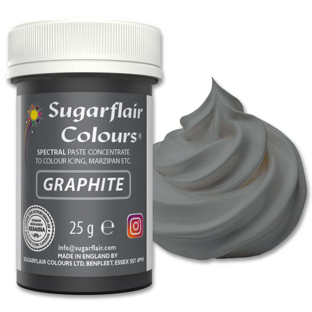 Sugarflair Graphite - Spectral Paste Concentrate Food Colouring 25g (Old Recipe)