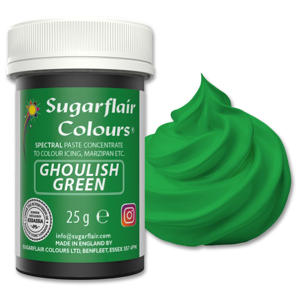 Sugarflair Ghoulish Green - Spectral Paste Concentrate Colouring 25g