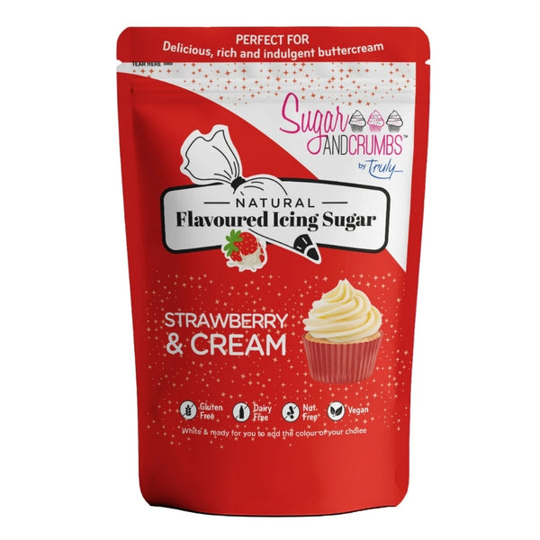 Sugar & Crumbs Strawberries & Cream - Natural Flavoured Icing Sugar 500g