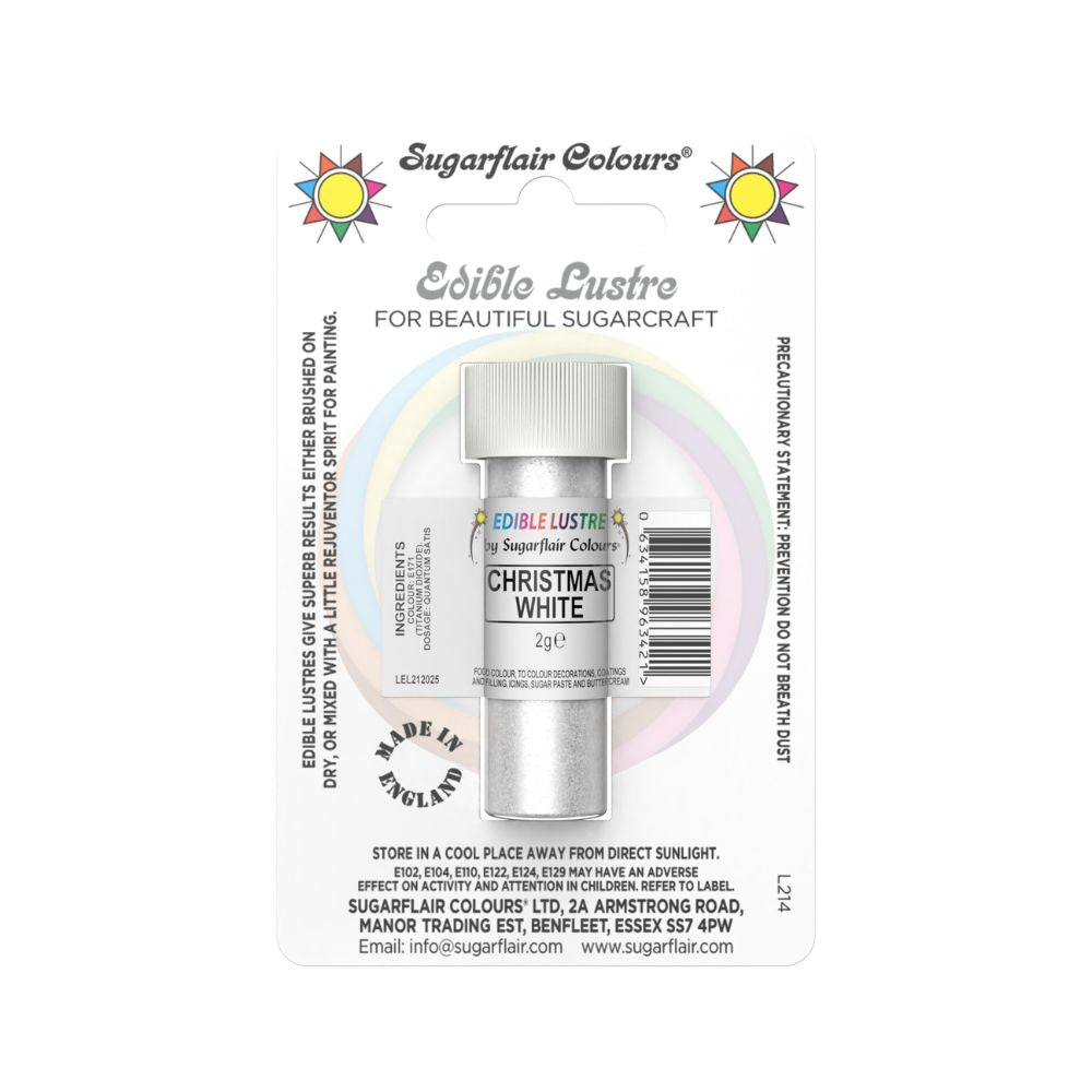 Sugarflair Christmas White - Edible Lustre Dust 2g