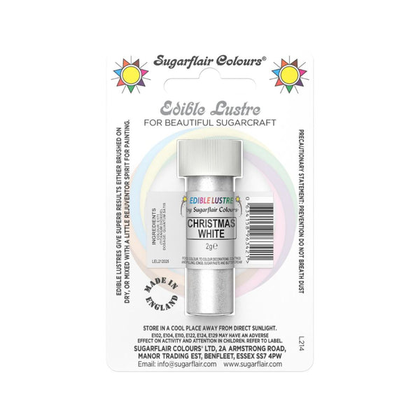 Sugarflair Christmas White - Edible Lustre Dust 2g