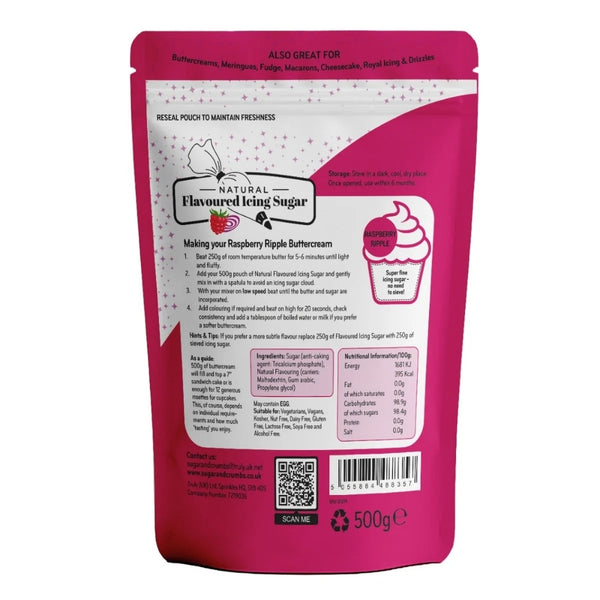 Sugar & Crumbs Raspberry Ripple - Natural Flavoured Icing Sugar