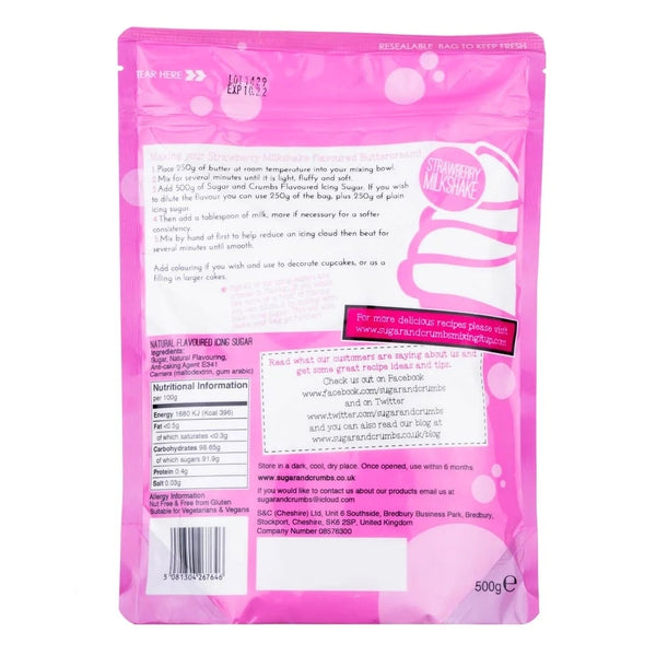 Sugar & Crumbs Strawberry Milkshake Icing Sugar 500g