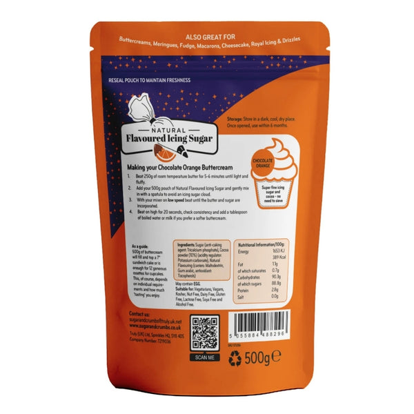 Sugar & Crumbs Chocolate Orange - Natural Flavoured Icing Sugar 500g