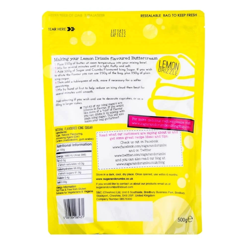 Sugar & Crumbs Lemon Drizzle Natural Flavoured Icing Sugar