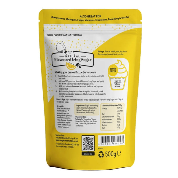 Sugar & Crumbs Lemon Drizzle - Natural Flavoured Icing Sugar