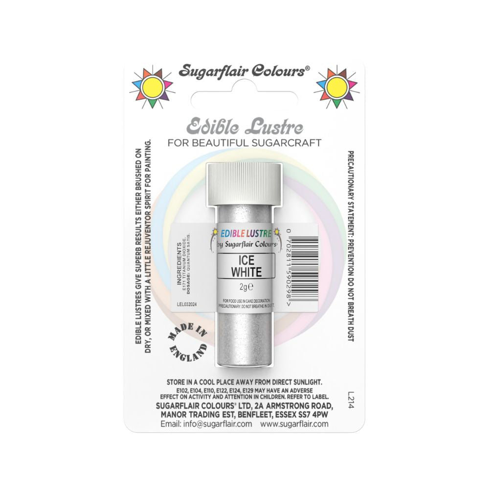 Sugarflair Ice White - Edible Lustre Dust 2g