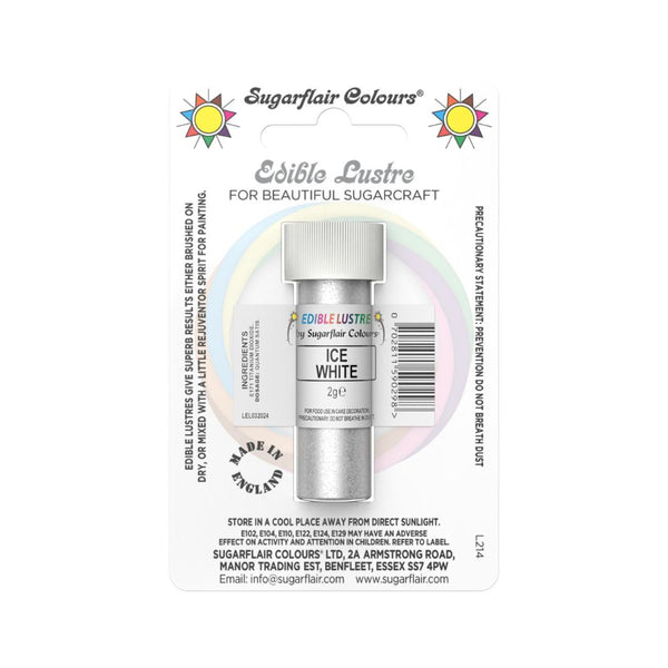 Sugarflair Ice White - Edible Lustre Dust 2g