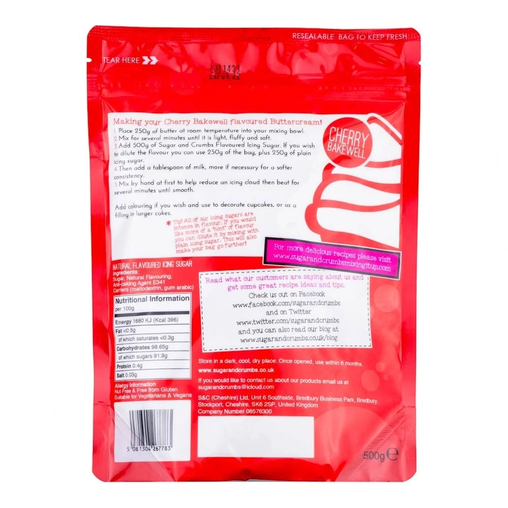 Sugar & Crumbs Cherry Bakewell Icing Sugar 500g