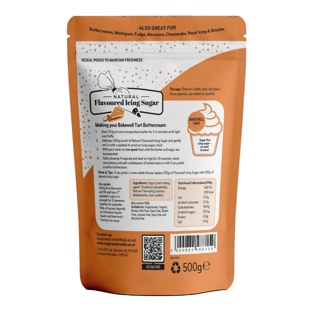 Sugar & Crumbs Bakewell Tart - Natural Flavoured Icing Sugar 500g