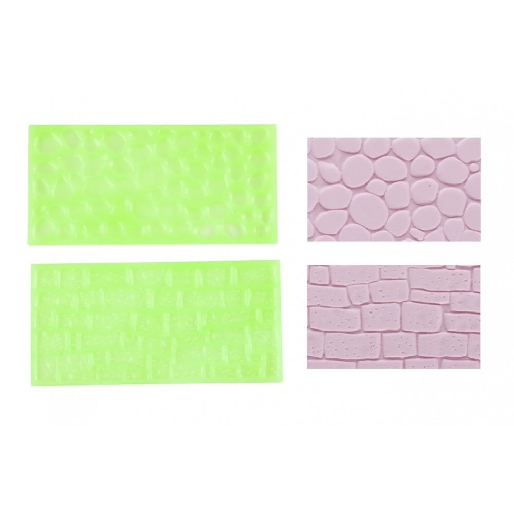 FMM Stone Wall And Cobblestone Impression Mats Set 2 - FMM