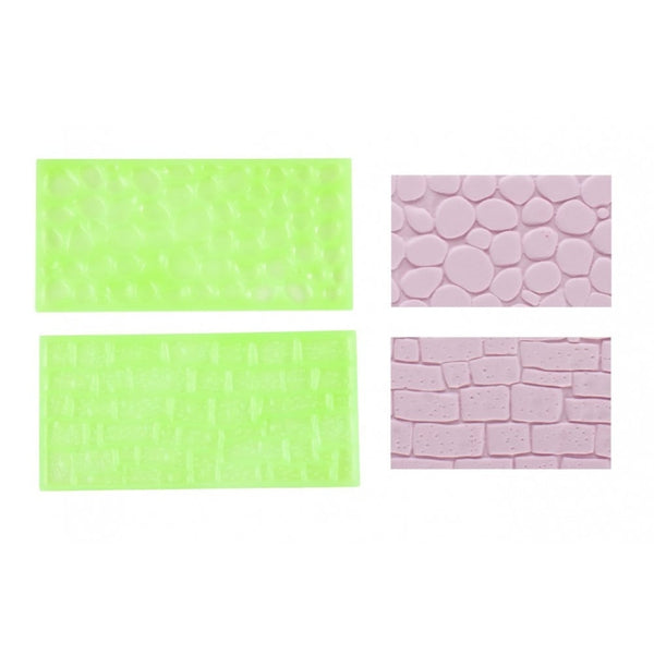 FMM Stone Wall And Cobblestone Impression Mats Set 2 - FMM