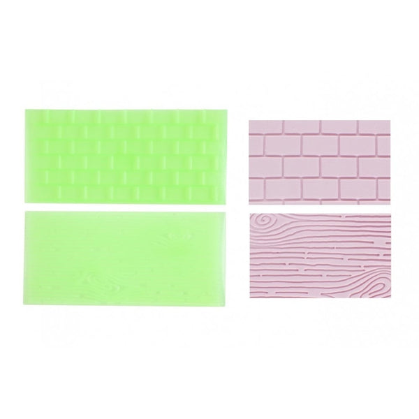 FMM Tree Bark And Brick Wall Impression Mats Set 1 - FMM