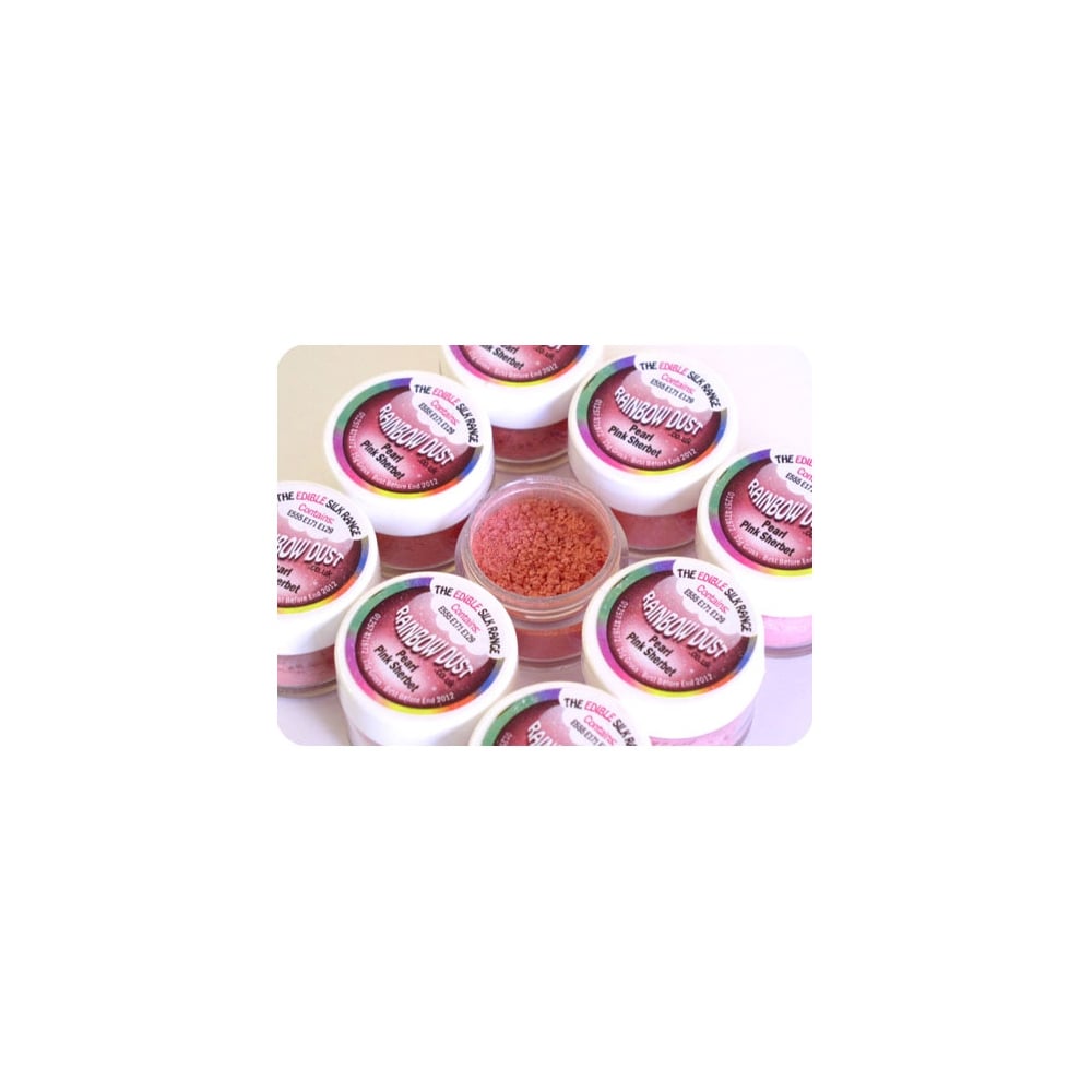 Rainbow Dust Silk Pearl Pink Sherbert Edible Sparkle Dust