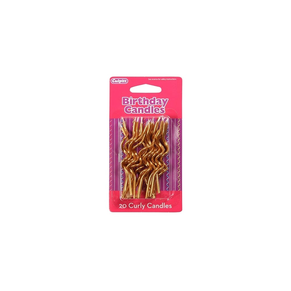 Culpitt Gold Metallic Curly Candles x 20