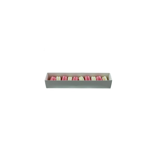 Simply Making Luxury Satin White Rectangle Macaron Box With Clear Sleeve Holds 12