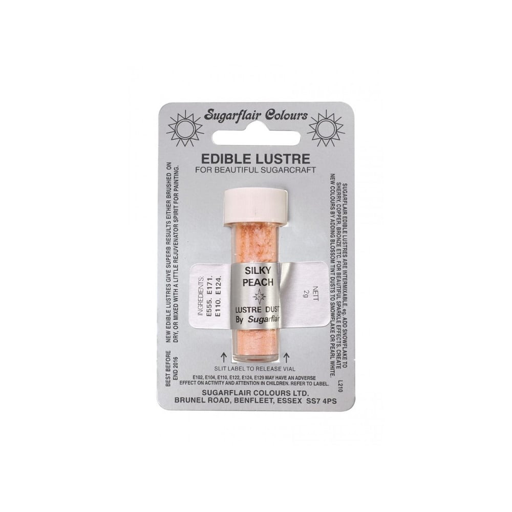 Sugarflair Silky Peach - Edible Lustre Dusting Colour 2g