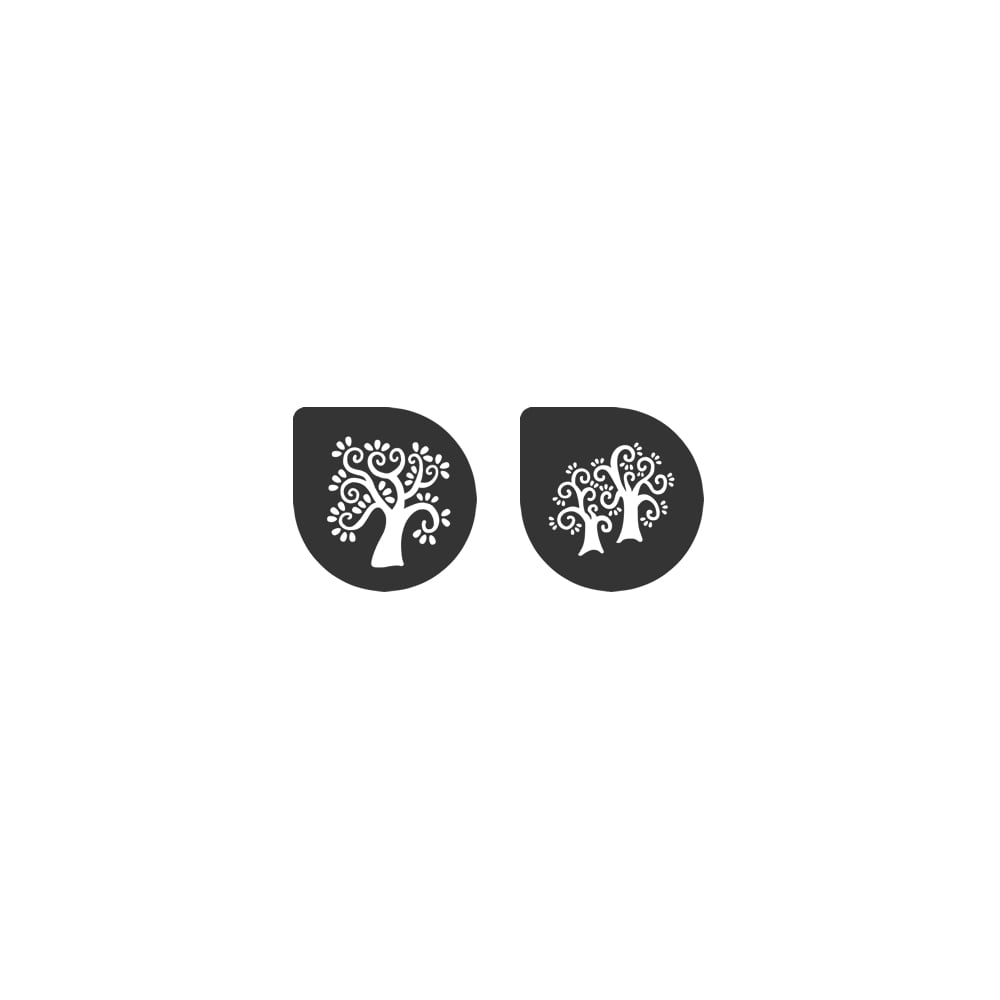 Cake Lace Vintage Trees Stencil Set Of 2