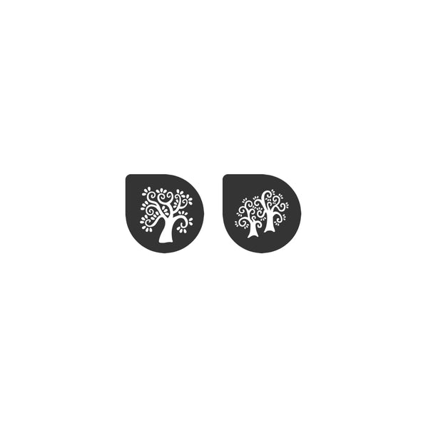 Cake Lace Vintage Trees Stencil Set Of 2