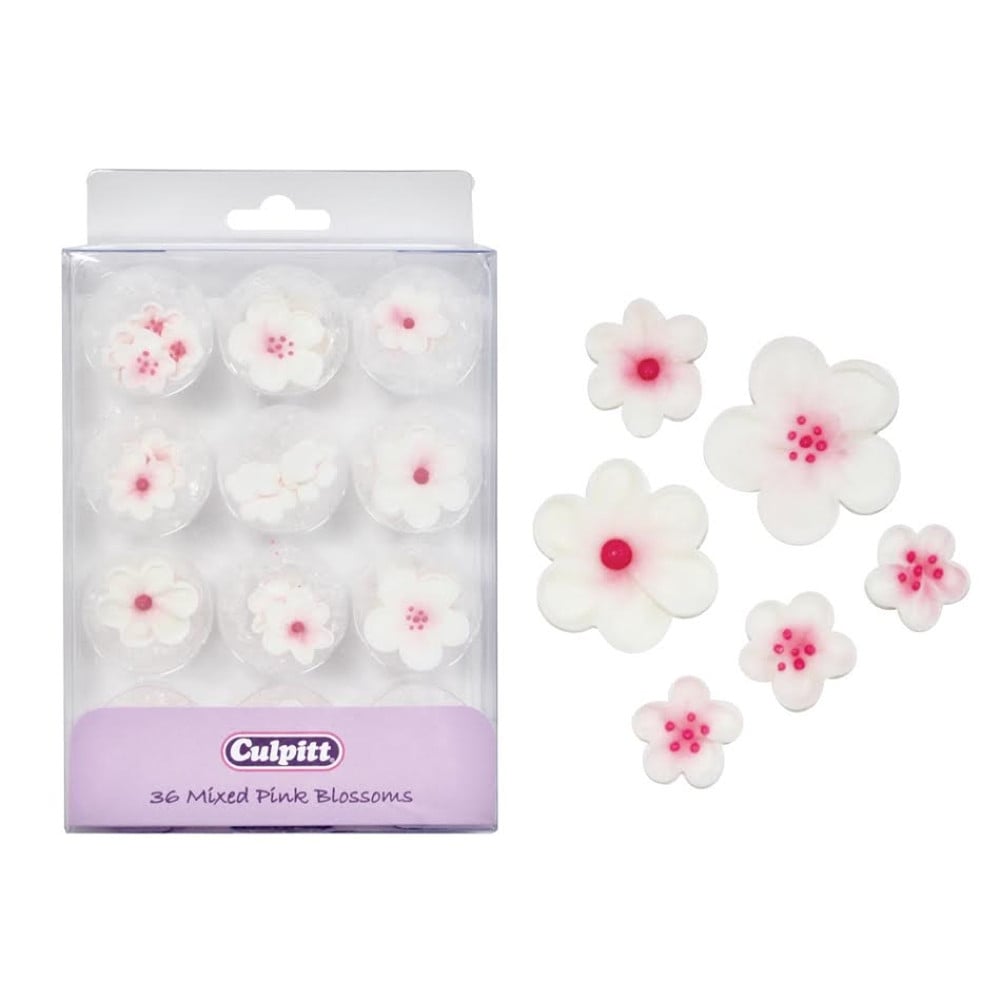 Culpitt Mixed Pink Blossom Edible Toppers x 36