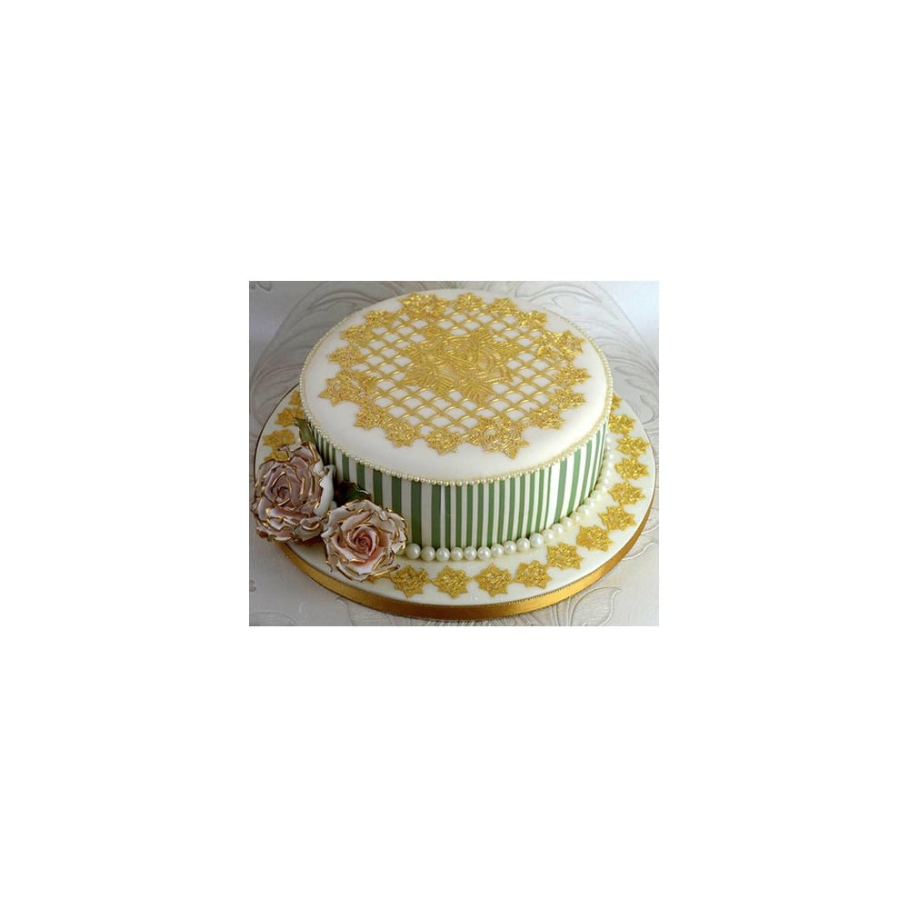 Cake Lace Ring Of Roses - 3D Cake Topper Mat