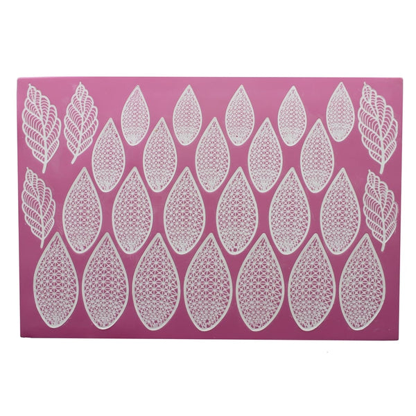 Cake Lace Fantasy Flower Petals And Leaves - 3D Large Lace Mat