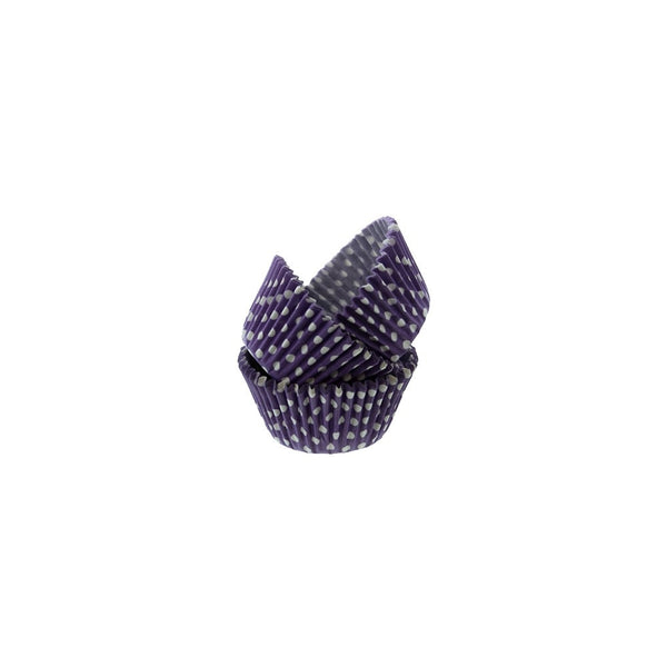 Cake Lace Purple Spotty Baking Cases x 50