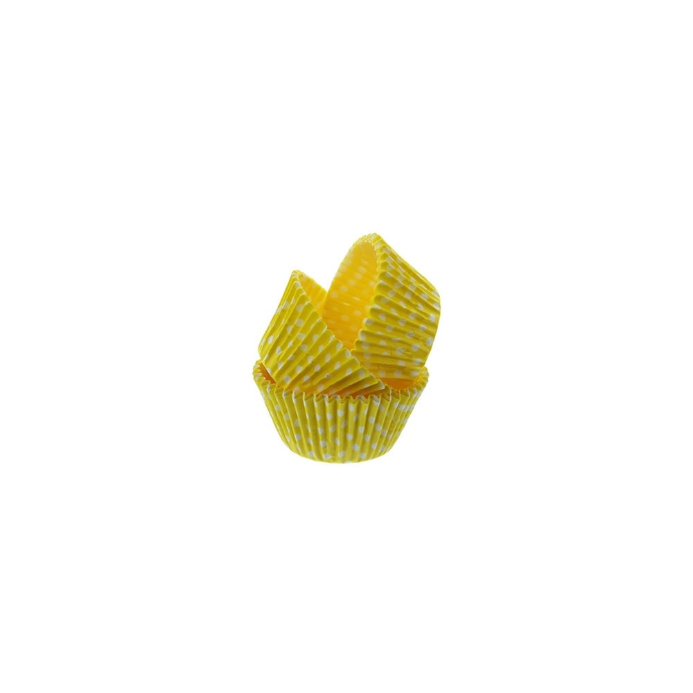 Cake Lace Yellow Spotty Baking Cases x 50