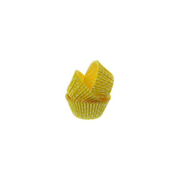 Cake Lace Yellow Spotty Baking Cases x 50
