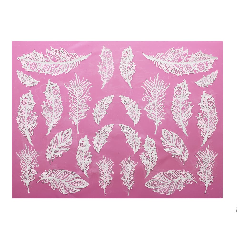 Cake Lace Feathers - 3D Large Lace Mat