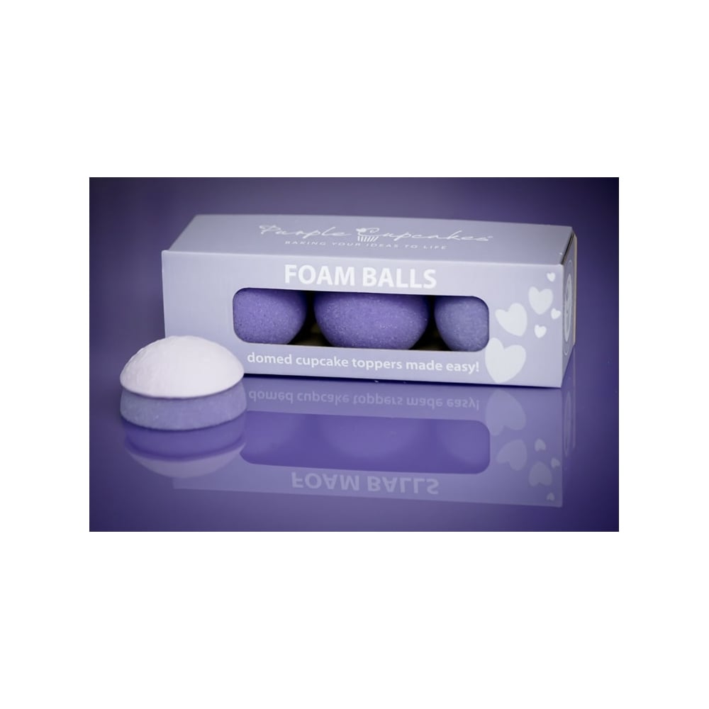 Purple Cupcakes Foam Halves For Domed Cupcakes - Pack Of 6