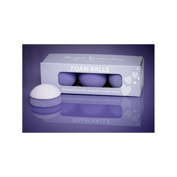 Purple Cupcakes Foam Halves For Domed Cupcakes - Pack Of 6