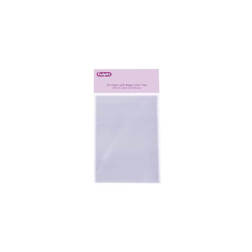 Culpitt 50 Clear Gift Bags With Ties
