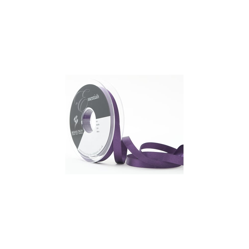 Berisfords Blackberry Purple Satin Ribbon 10mm x 20 Metres