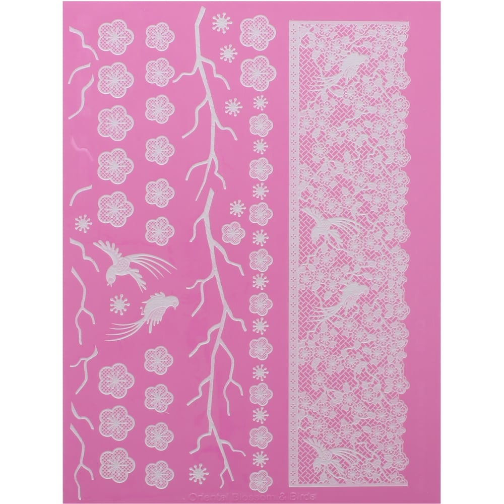 Cake Lace Oriental Blossom & Birds - 3D Large Lace Mat
