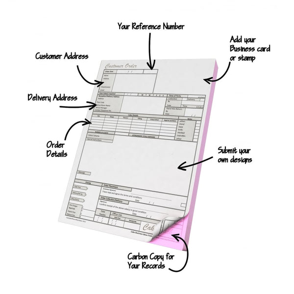 The Cake Decorating Co. Customer Cake Order Pad - 25 Sheets