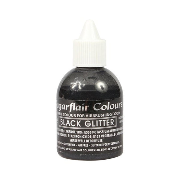 Sugarflair Black Glitter - Airbrush Colour 60ml