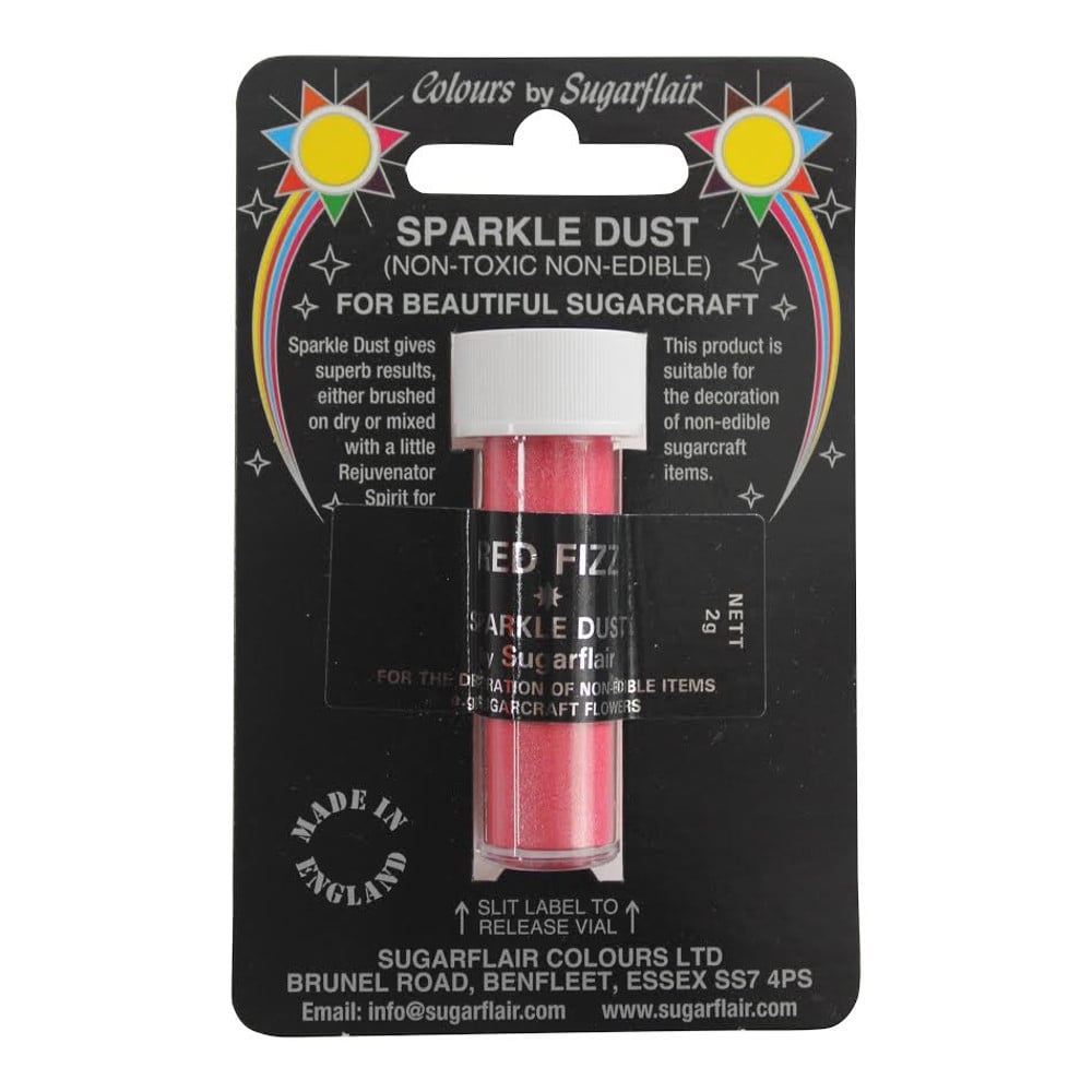 Sugarflair Red Fizz - Non-Toxic Sparkle Dust 2g