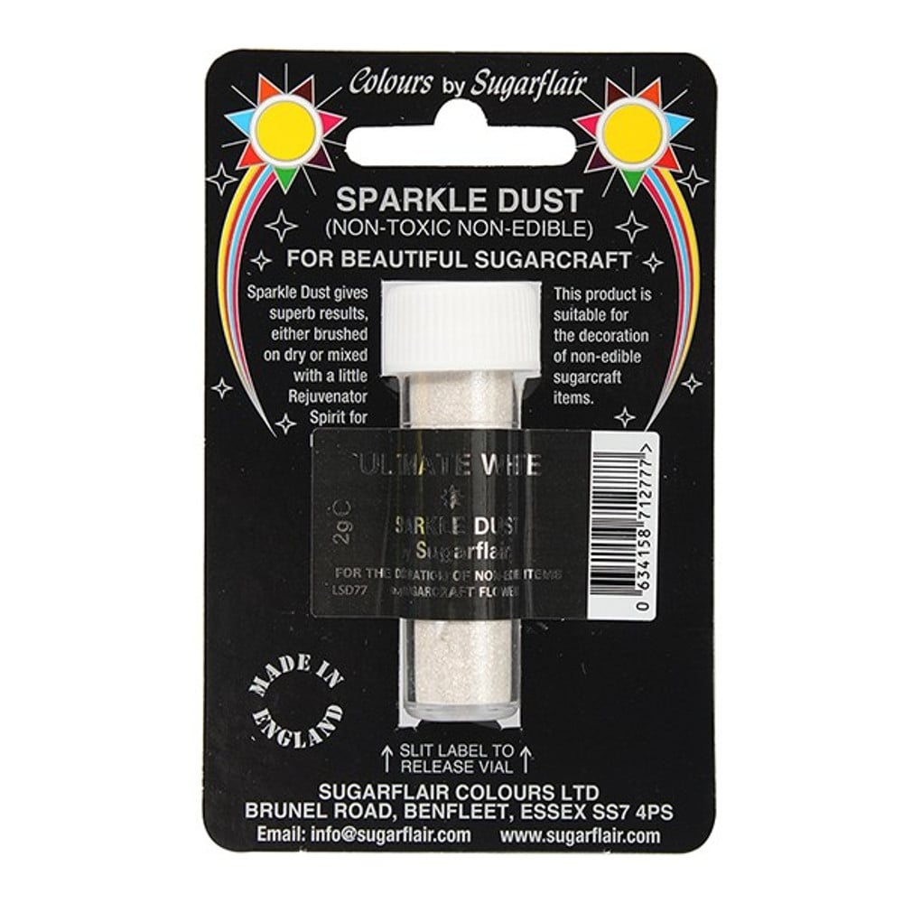 Sugarflair Ultimate White - Non-Toxic Sparkle Dust 2g